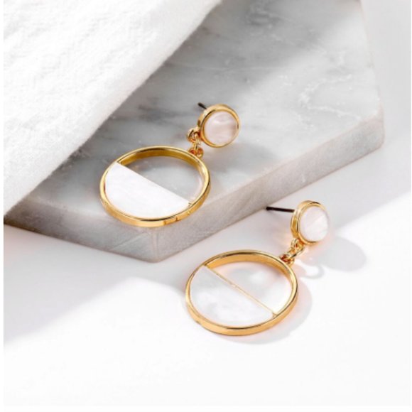 “Round & Round” Marble Resin Drop Festival Earring - Picture 3 of 11